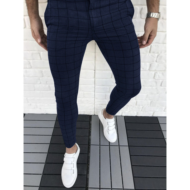 Herren Karierte Anzughose im Slim Fit Stil Echoarchiv