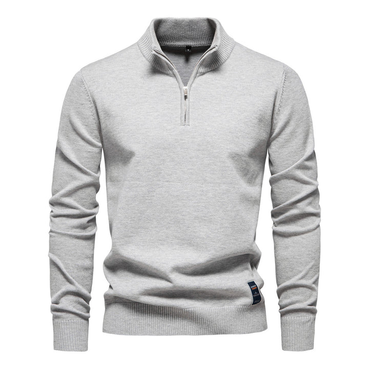 Herren Pullover mit kurzem Reißverschluss und modischem Stehkragen Echoarchiv