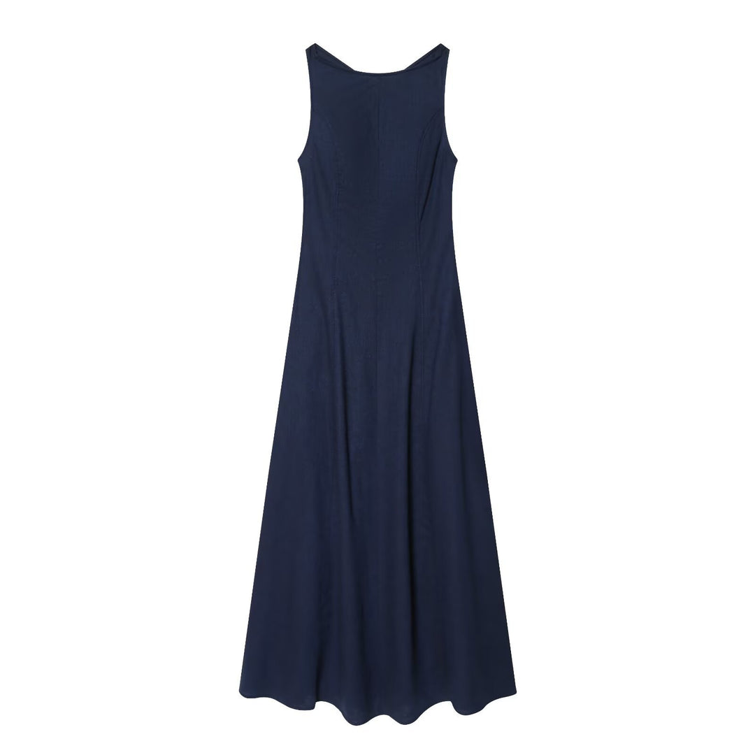 Damen Maxikleid mit elegantem V-Ausschnitt und fließendem Schnitt Echo Archiv