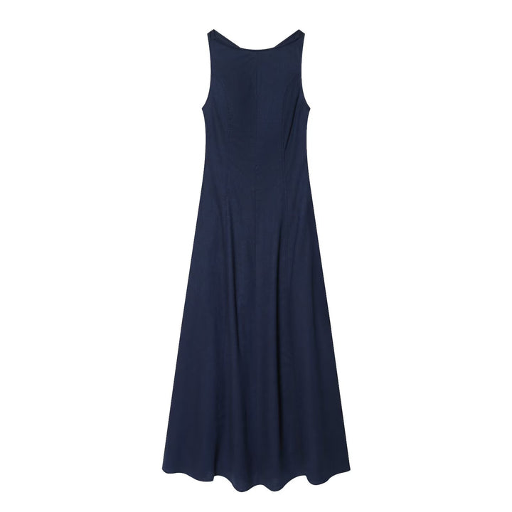 Damen Maxikleid mit elegantem V-Ausschnitt und fließendem Schnitt Echo Archiv
