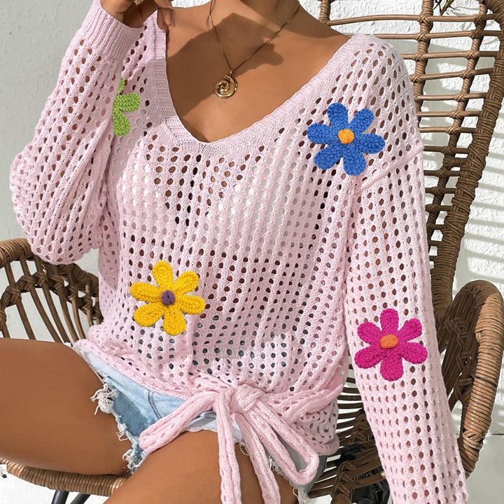 Damen Häkeloberteil mit Blumenapplikationen Echo Archiv