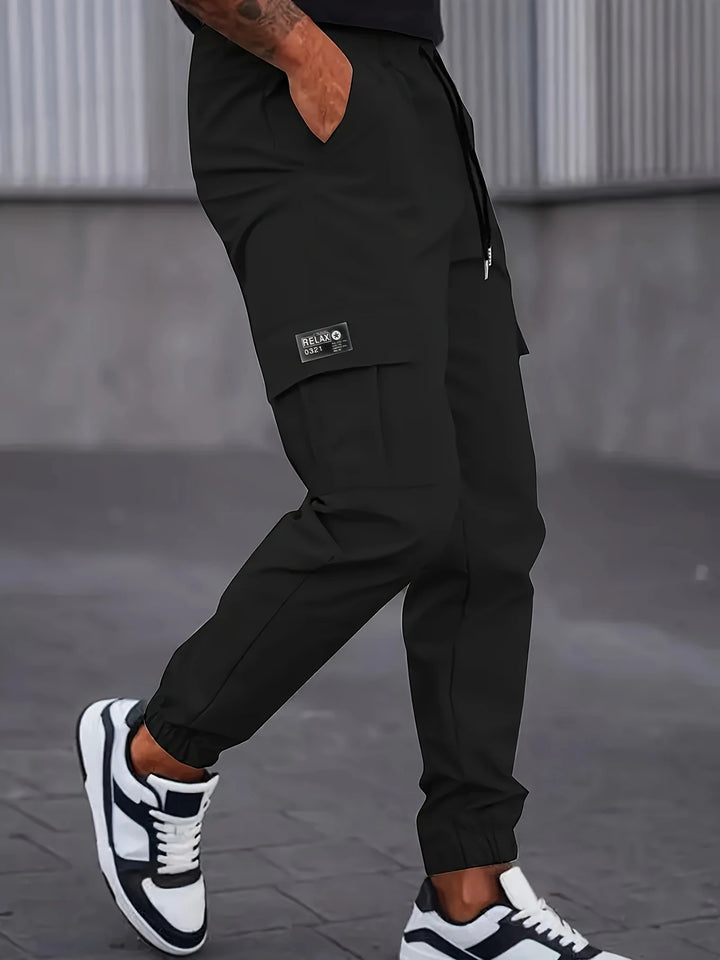 Herren Cargo-Jogginghose mit elastischem Bund, Cargo‑Taschen & Kordelzug Echo Archiv