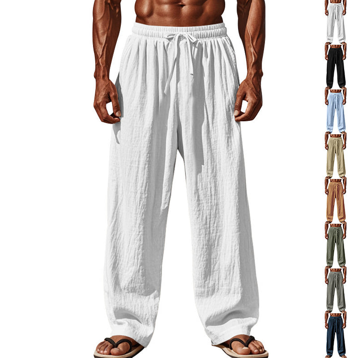 Herren lockere Strandhose mit elastischem Bund und seitlichen Eingrifftaschen Echoarchiv