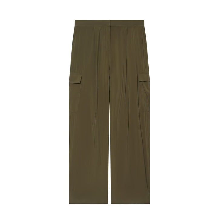 Damen Zweiteiliges Ensemble aus plissiertem Cropped-Blouson mit Stehkragen und weiter Cargo-Hose Echo Archiv