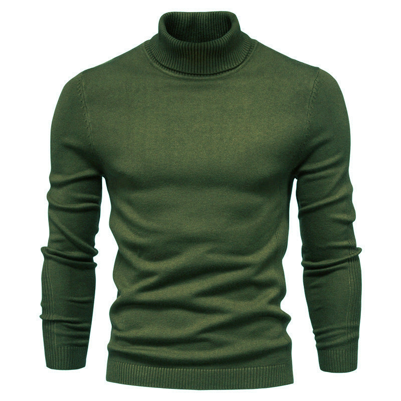 Herren Strickpullover mit hohem Kragen und feinem Rippmuster Echoarchiv