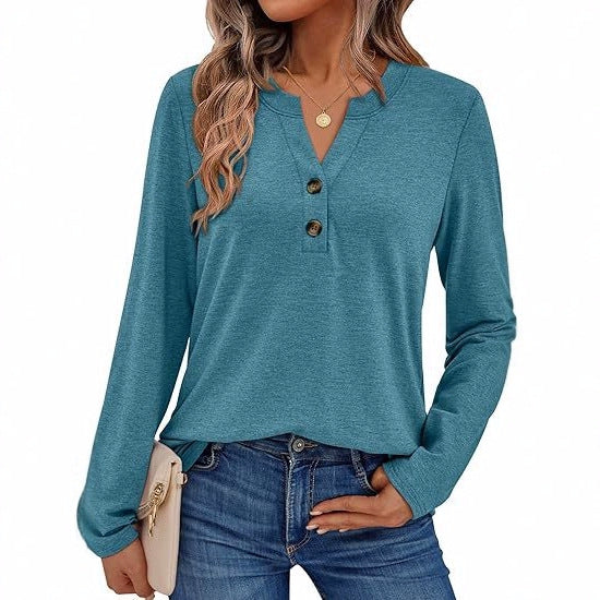 Damen Langarmshirt mit Knopfdetails Echoarchiv