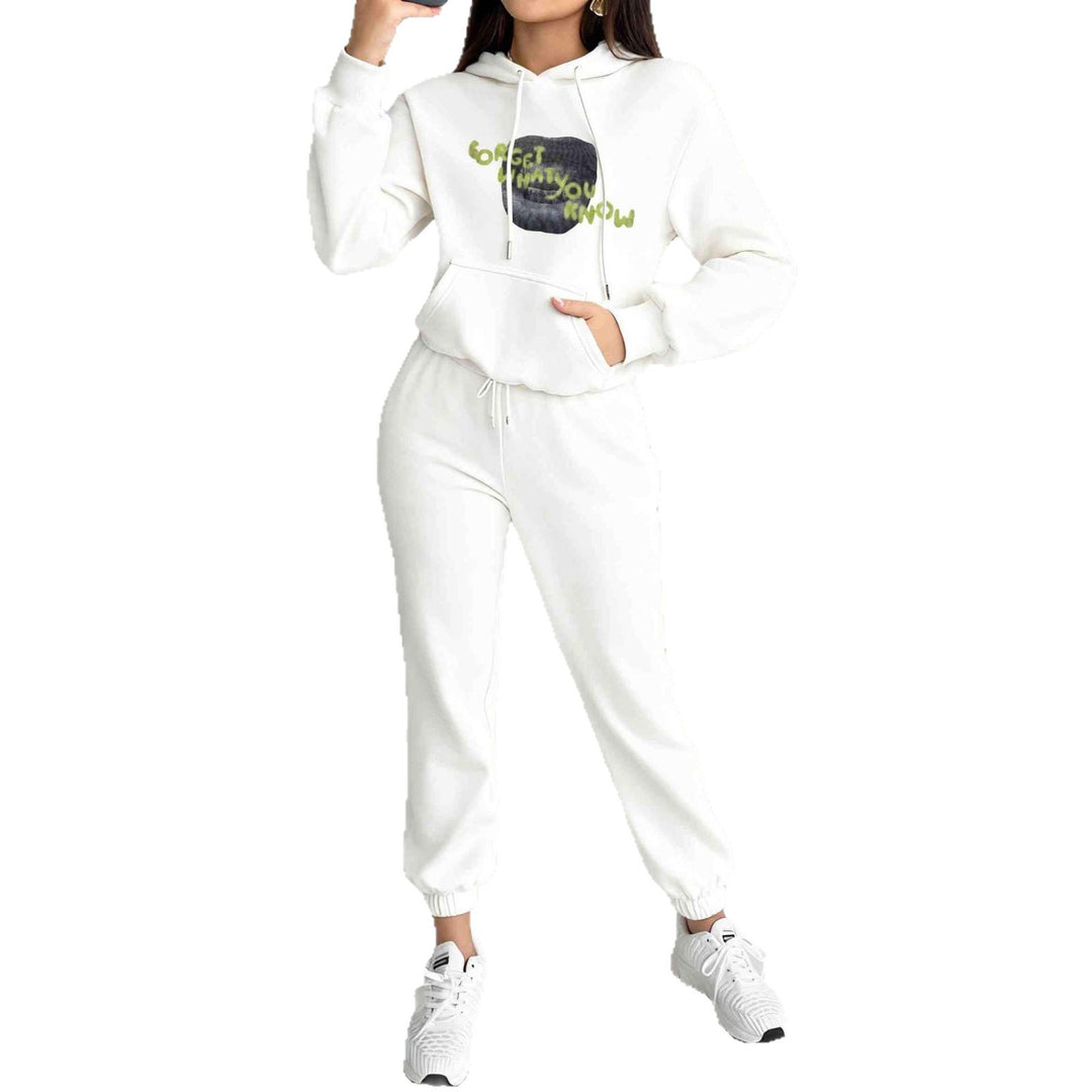 Damen nan Kapuzen-Sweatshirt und Slim-Jogginghose Lounge-Set mit Kängurutasche, gerippten Bündchen und figurbetonter Passform Echo Archiv