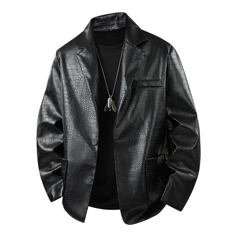 Herren Modische Kunstlederjacke mit eleganter Schnittführung Echo Archiv