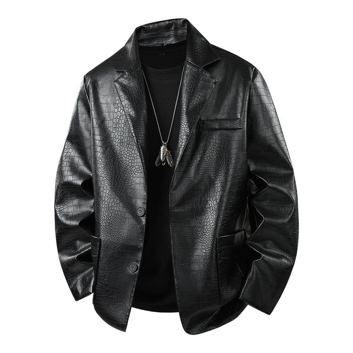 Herren Modische Kunstlederjacke mit eleganter Schnittführung Echo Archiv