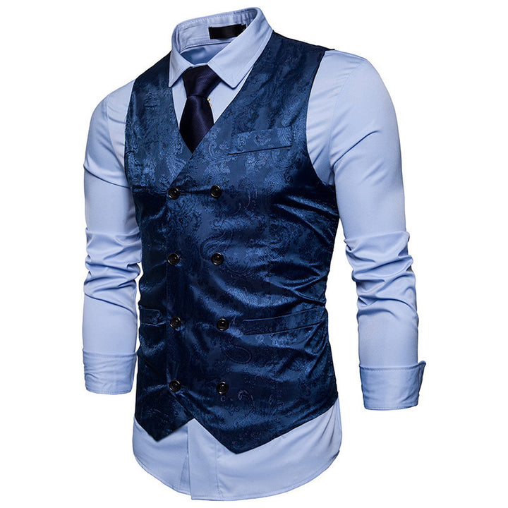 Herren elegante doppelt geknöpfte Jacquard-Weste Echoarchiv