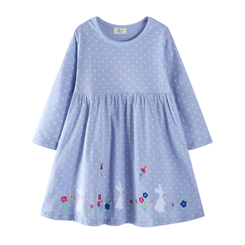 Mädchen Baumwollkleid mit niedlichem Hasenmotiv Echo Archiv