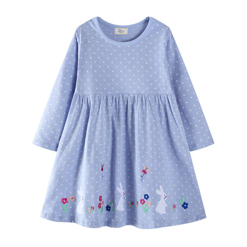 Mädchen Baumwollkleid mit niedlichem Hasenmotiv Echo Archiv