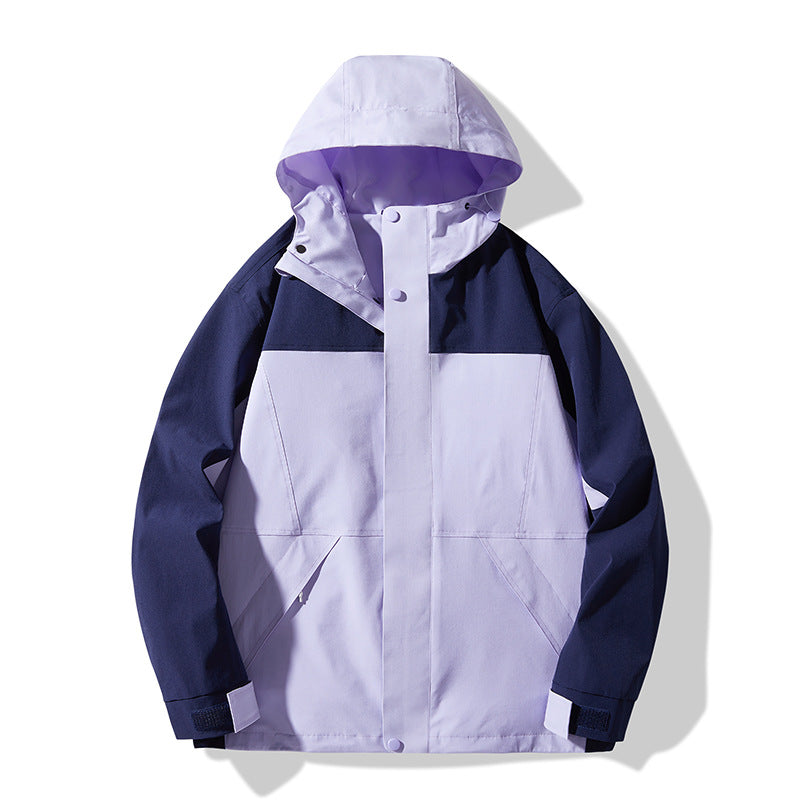 Herren Technische Colorblock Softshell‑Regenjacke mit verstellbarer Kapuze Echo Archiv