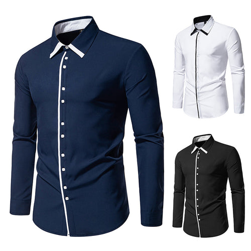 Herren elegantes Slim-Fit Hemd mit kontrastierendem Kragen und hochwertigen Stoffdetails Echoarchiv