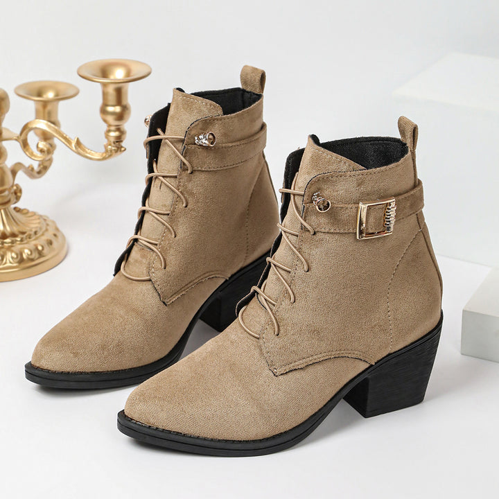 Damen Elegante Schnür-Stiefeletten mit Blockabsatz Echo Archiv