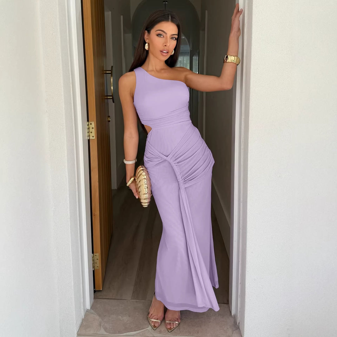 Damen stilvolles Wickelkleid mit asymmetrischem Ausschnitt und Rüschendetails Echo Archiv