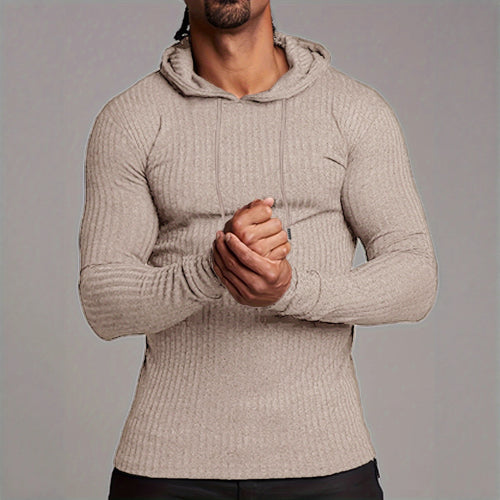 Herren Kapuzenpullover mit trendigem Rippdesign Echoarchiv