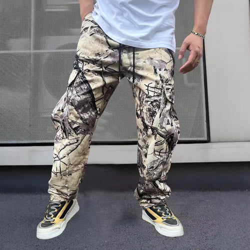 Herren Cargo-Hose im modernen Camouflage-Design mit elastischem Bund und mehreren Taschen Echoarchiv