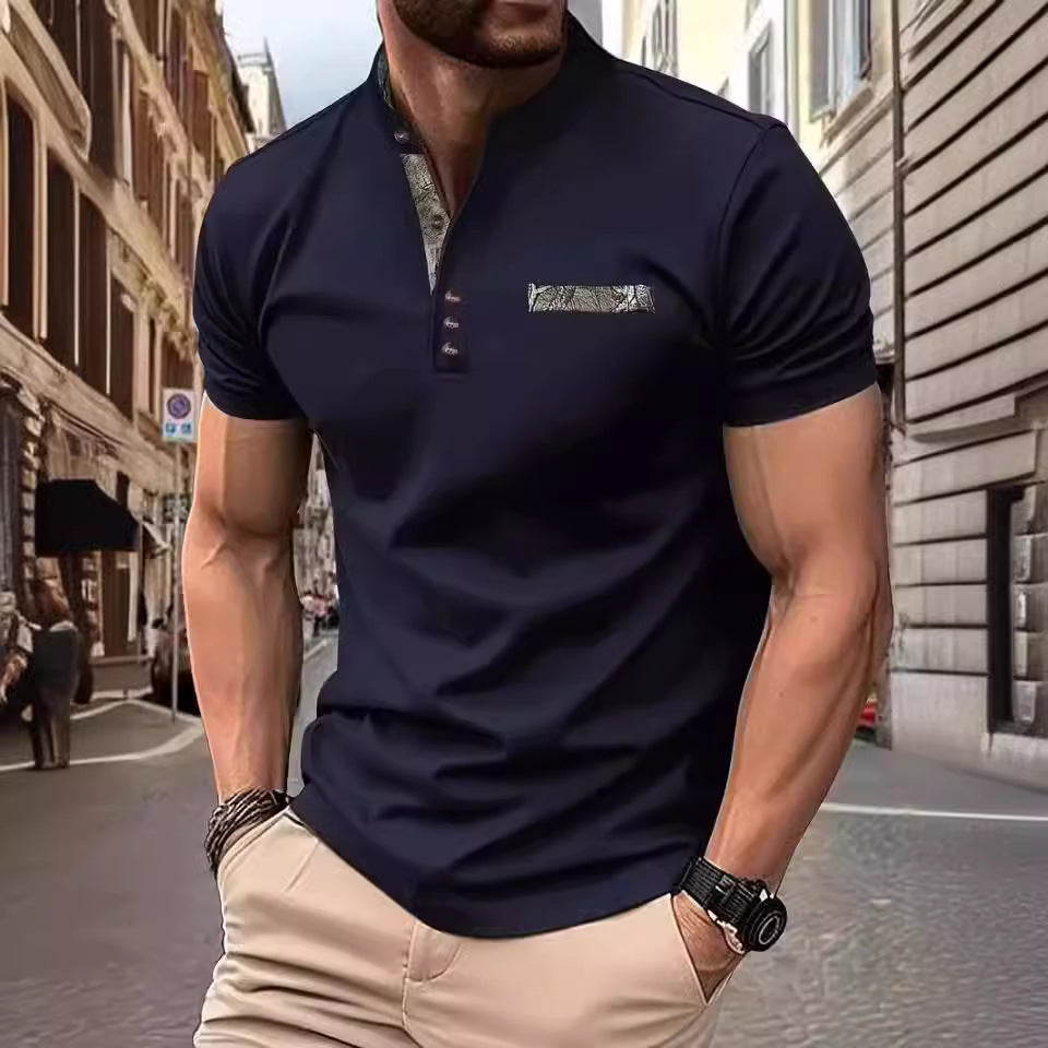 Herren elegante Kurzarmbluse Echoarchiv