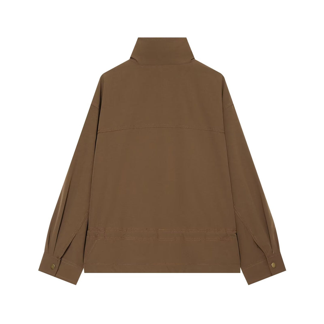 Damen Übergangsjacke mit Stehkragen, Tunnelzug und Utility-Taschen Echo Archiv