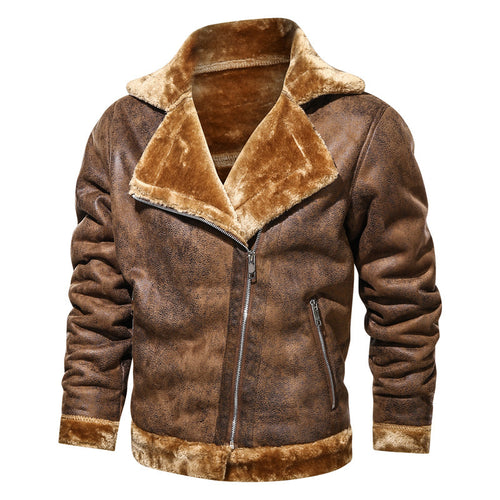 Herren Modische Bikerjacke mit Teddyfutter Echo Archiv