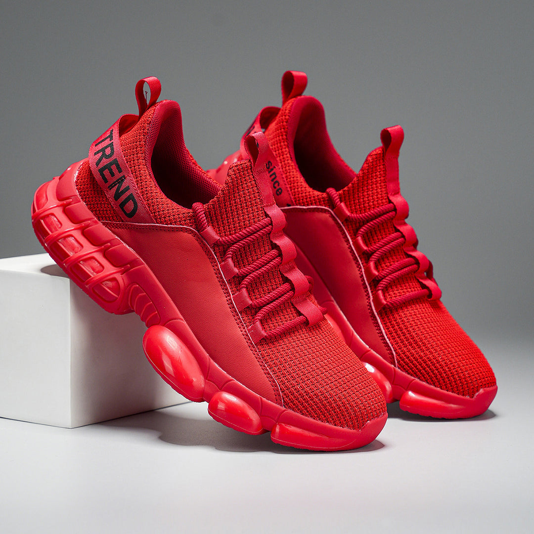 Unisex modische Plateausneaker mit luftgepolsterten Dämpfungspods und gestricktem Komfortoberteil – Norré