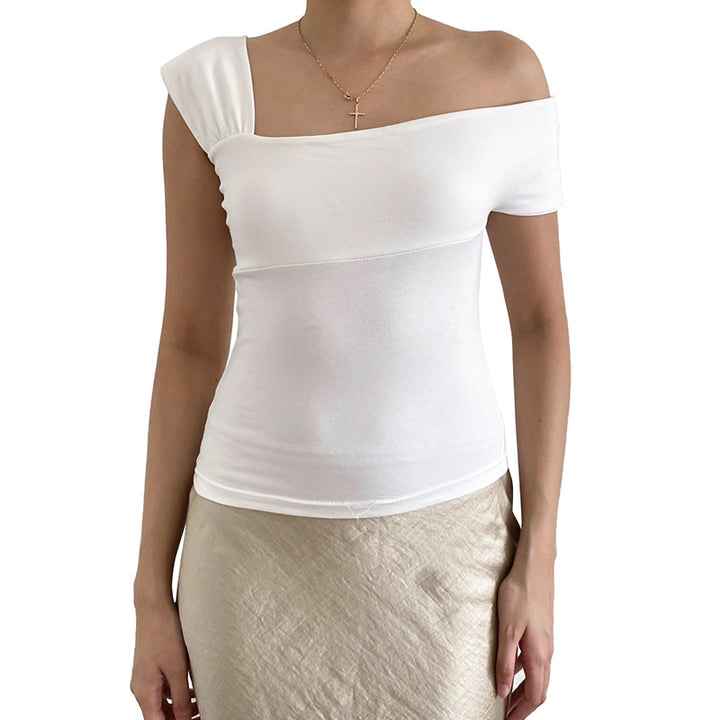 Damen modernes asymmetrisches Oberteil mit trendigem One-Shoulder-Design Echo Archiv