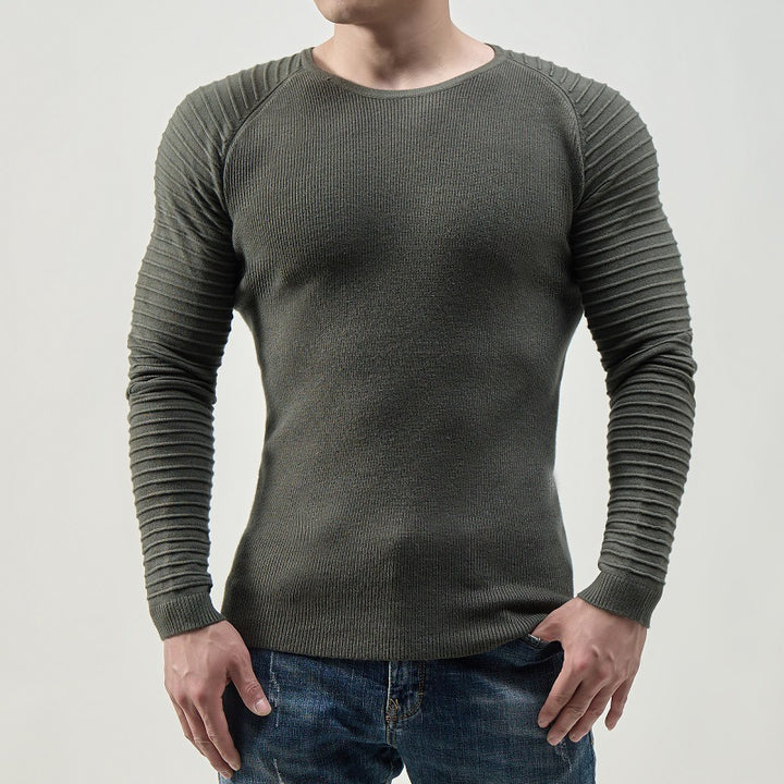 Herren modischer Strickpullover mit innovativer Rippstruktur Echoarchiv