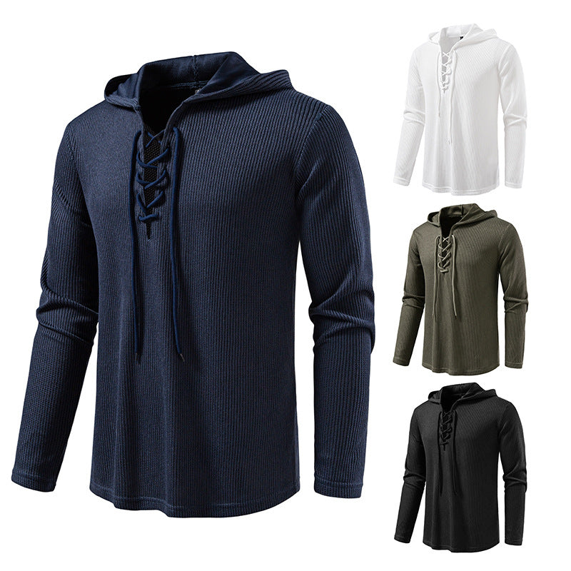 Herren Kapuzenpullover mit innovativer Schnürung und strukturiertem Design Echoarchiv