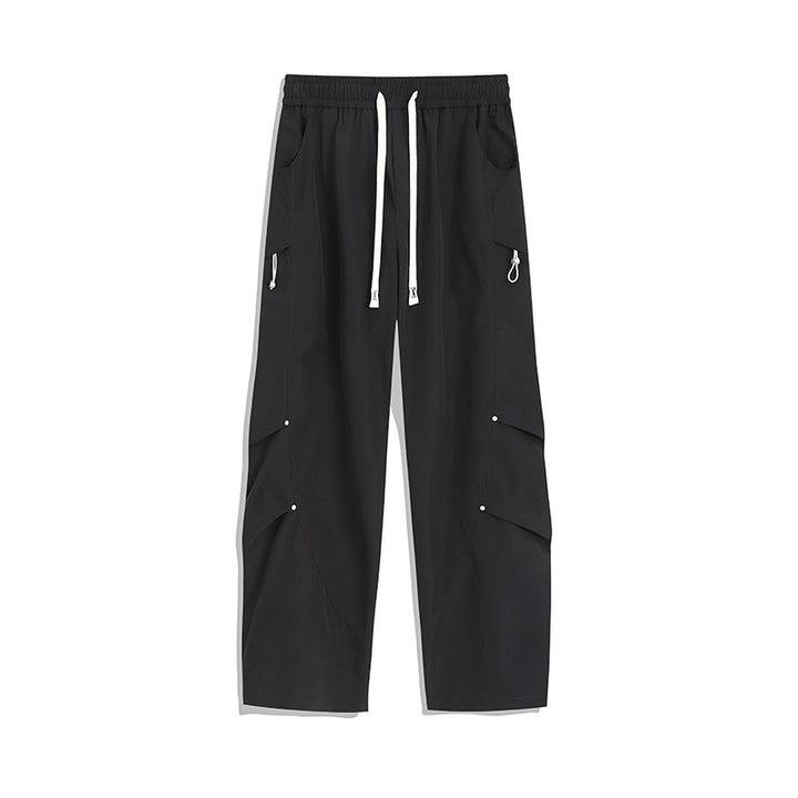 Herren Utility-Cargo-Loungehose mit Tunnelzugbund, Mehrfachtaschen & weitem Bein Echoarchiv