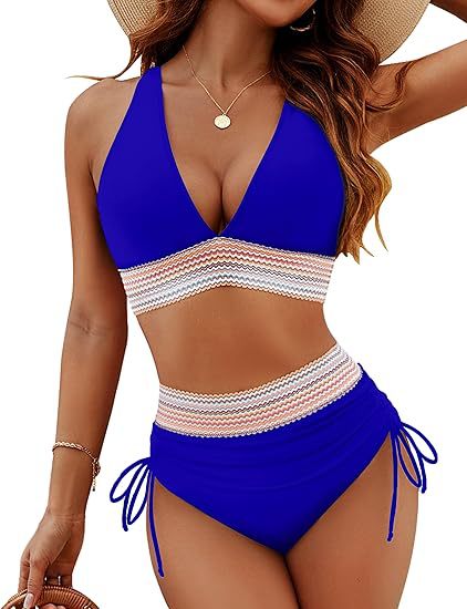 Damen Hochgeschnittener Bikini mit breitem elastischem Bund und dekorativen Zierdetails Echo Archiv