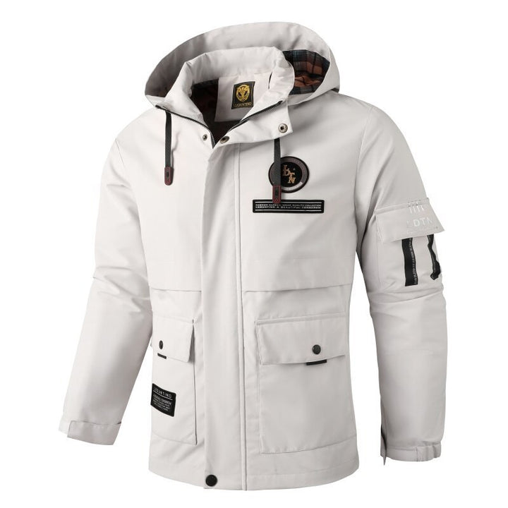 Herren nan wasserdichte Parka-Jacke mit Kapuze, mehrfachen Utility-Taschen, verstärkten Ärmelabschlüssen und winddichter Membran Echo Archiv