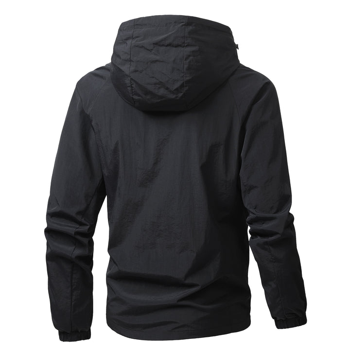 Herren Leichte winddichte Kapuzen-Outdoorjacke mit durchgehendem Reißverschluss und elastischen Bündchen Echo Archiv