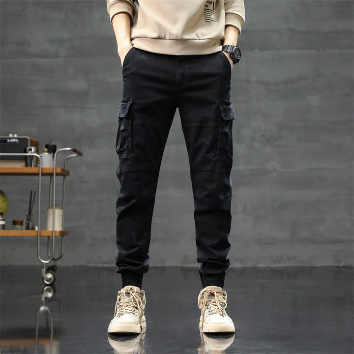 Herren Cargo-Jogginghose mit Camouflage-Knieeinsatz & elastischen Bündchen Echoarchiv