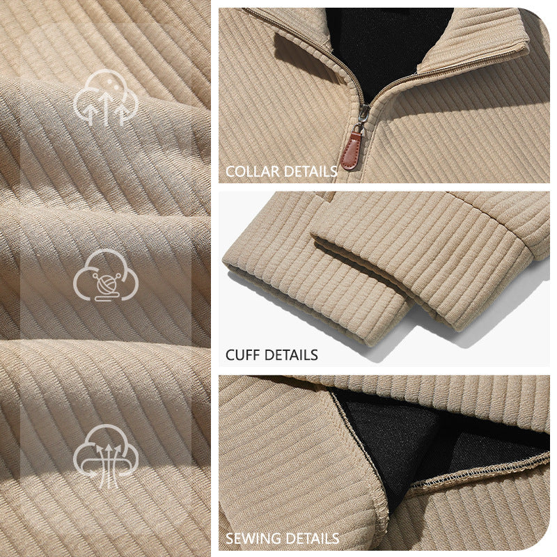 Herren Strickpullover mit hohem Kragen und Reißverschluss Echoarchiv