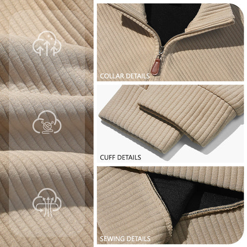 Herren Strickpullover mit hohem Kragen und Reißverschluss Echoarchiv