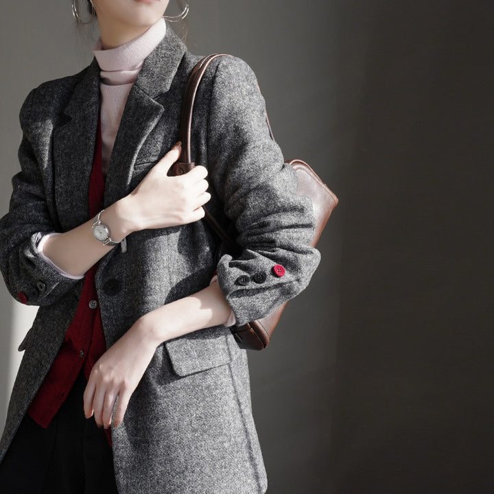 Damen Eleganter Wollblazer mit modischem Schnitt Echoarchiv
