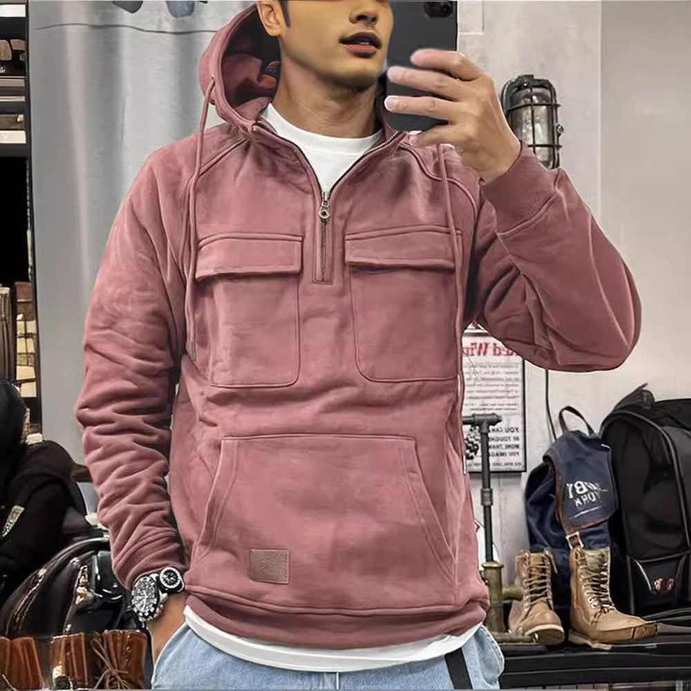 Herren Fleece Hoodie mit praktischem Reißverschluss und großen Taschen Echoarchiv