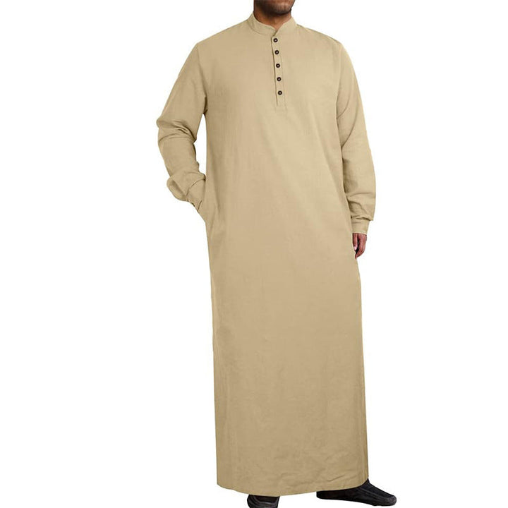 Herren moderner Kaftan mit Knopfleisten-Design und weichem Baumwollmaterial Echoarchiv