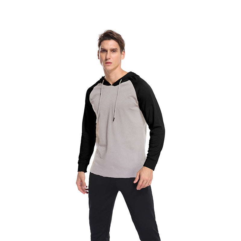 Herren lässiges Langarm Hoodie-Shirt mit Kontrastärmel Echoarchiv