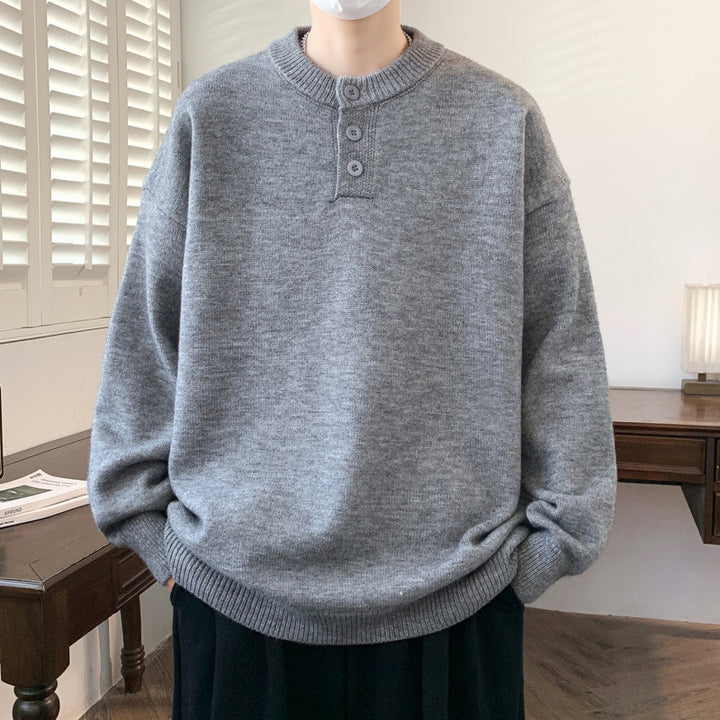 Herren Bequemer Strickpullover mit Knopfleiste Echo Archiv 1787799372