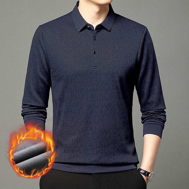 Herren Langarm Poloshirt mit strukturiertem Design und feuchtigkeitsregulierendem Stoff Echoarchiv