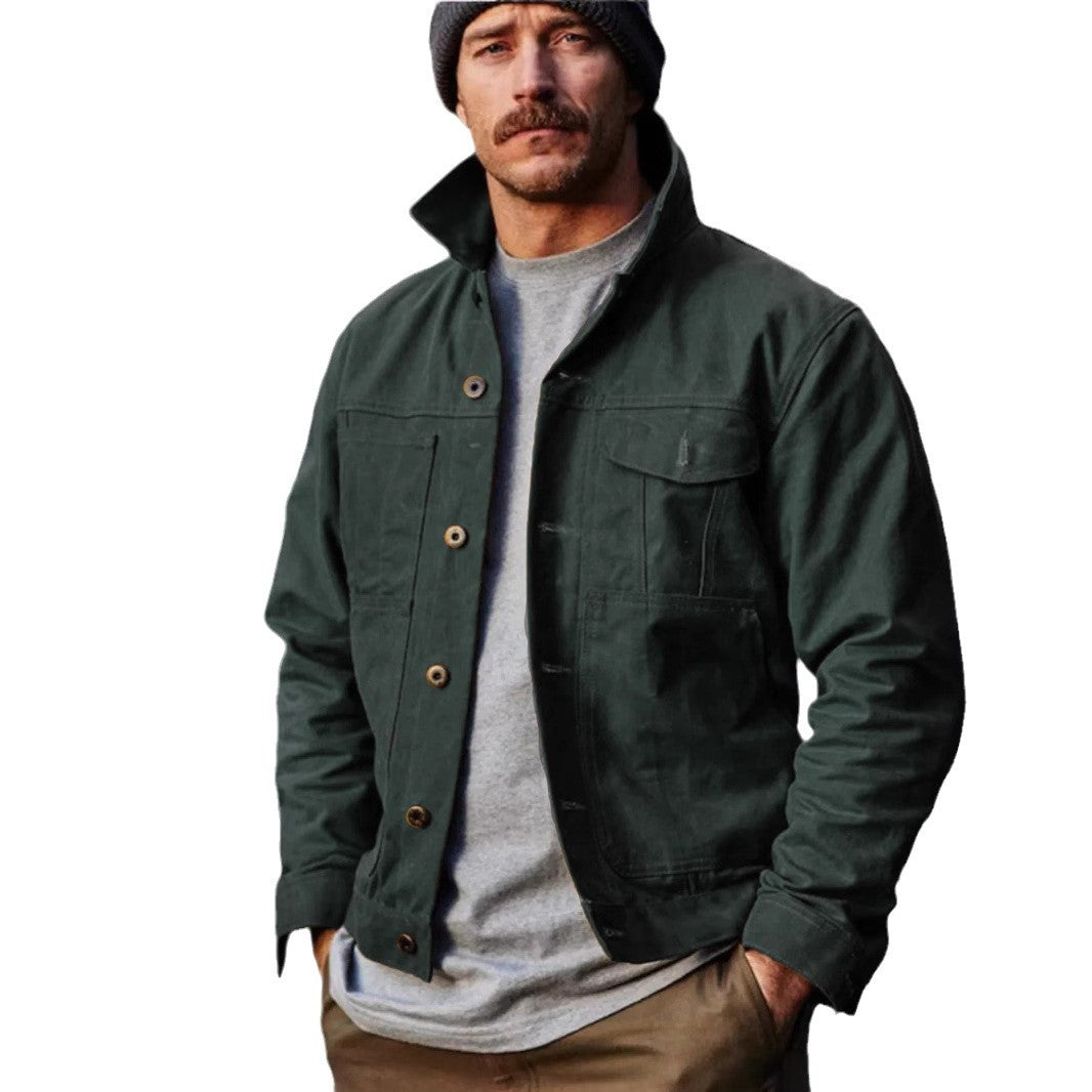 Herren leichte Utility-Jacke mit praktischen Taschen und stylischem Stehkragen Echoarchiv
