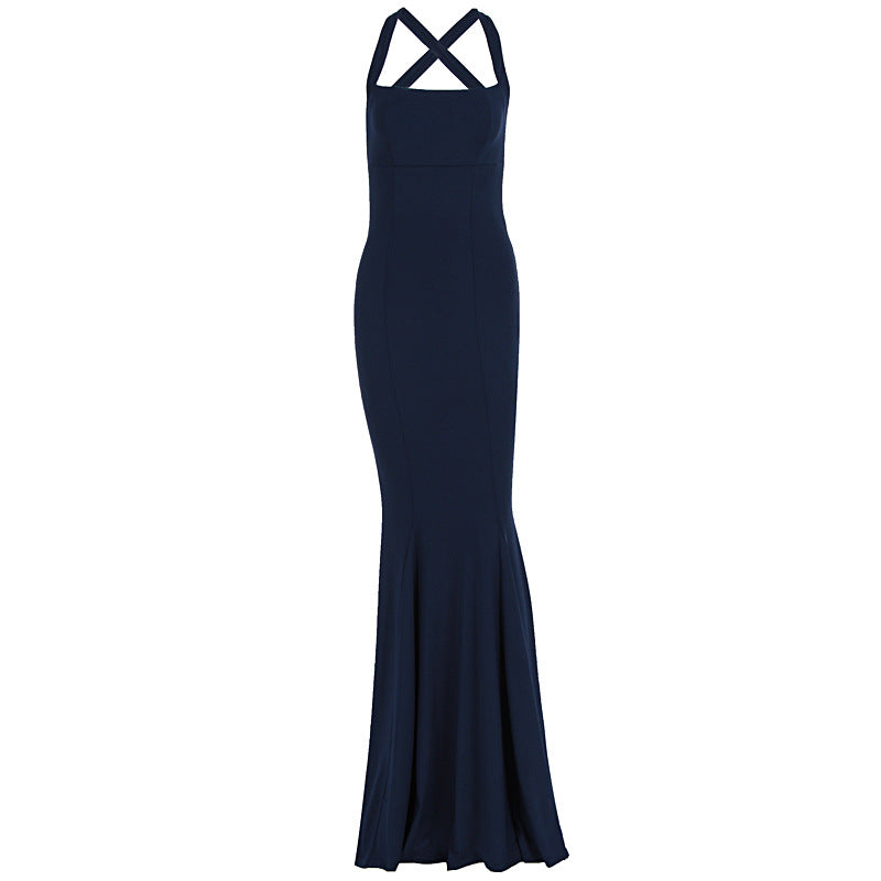 Damen Elegantes langen Kleid mit schulterfreien Trägern und leichtem Schimmer Echo Archiv