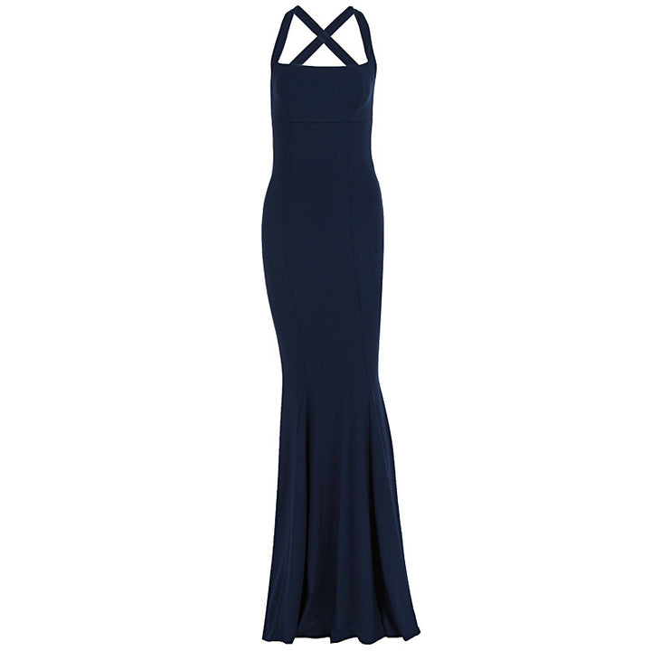 Damen Elegantes langen Kleid mit schulterfreien Trägern und leichtem Schimmer Echo Archiv