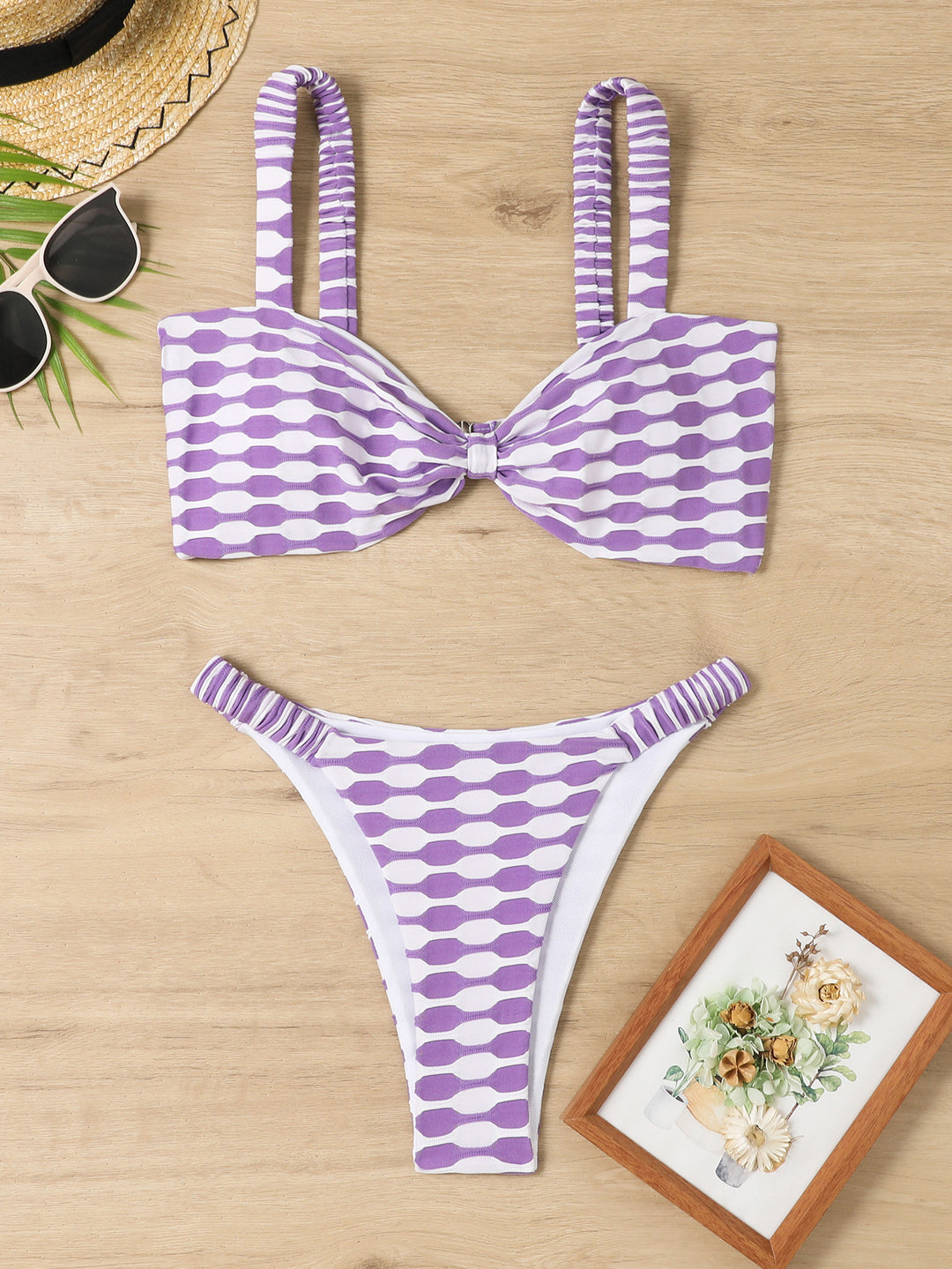 Damen Bandeau Bikini-Set mit floralem Muster Echo Archiv