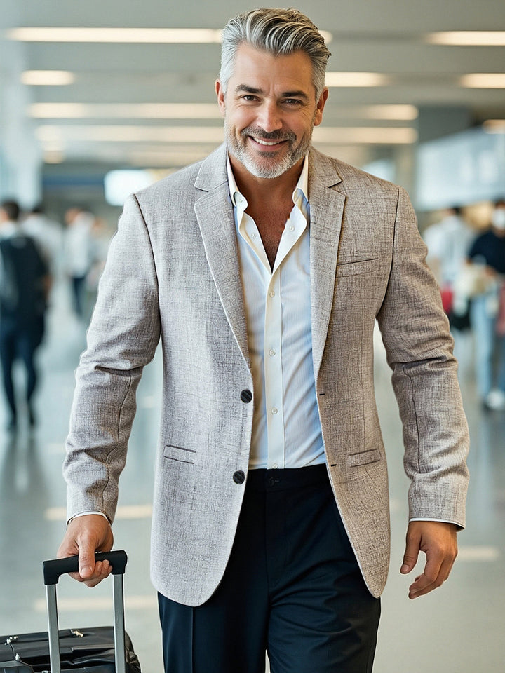 Herren eleganter, strukturierter Blazer mit modernem Schnitt Echoarchiv