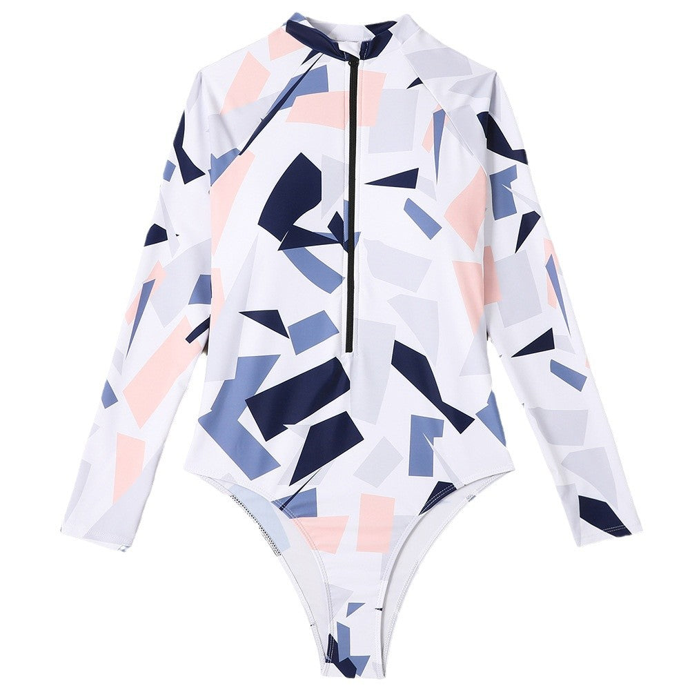 Damen Langarm Surfanzug mit geometrischem Design – Élanora