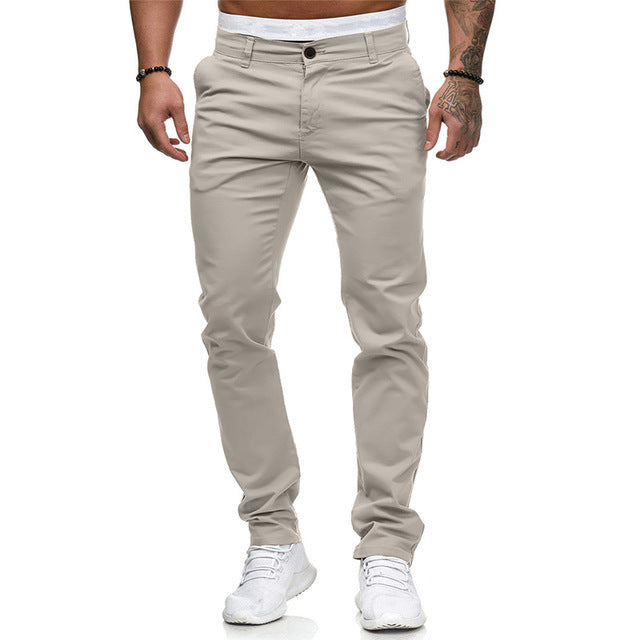 Herren Slim-Fit Chino-Hose mit elastischem Bund und seitlichen Taschen Echoarchiv