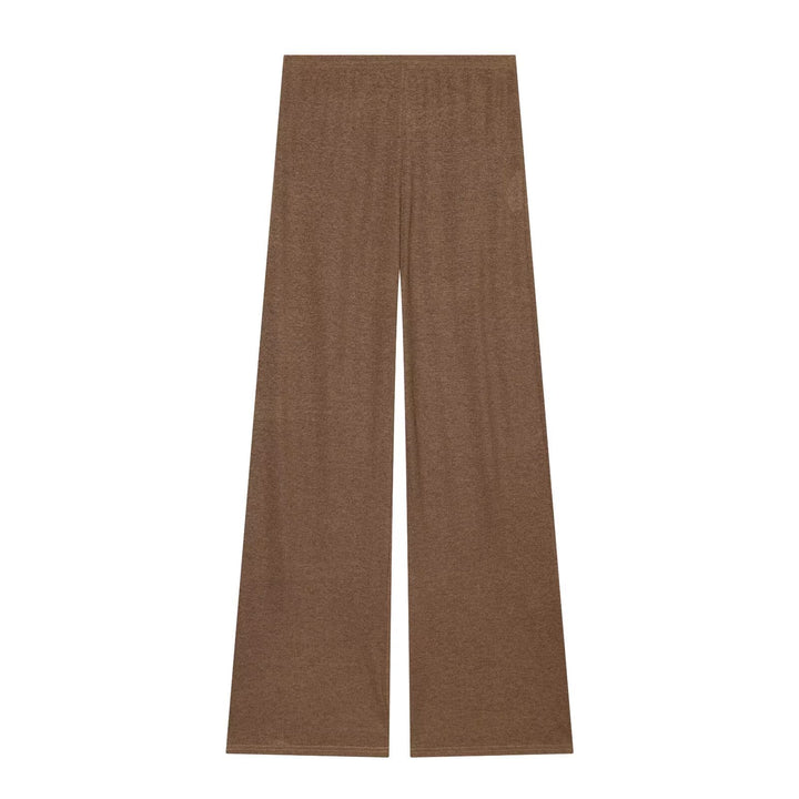 Damen Weite Strickhose mit hoher Taille und ausgestelltem Bein Echo Archiv